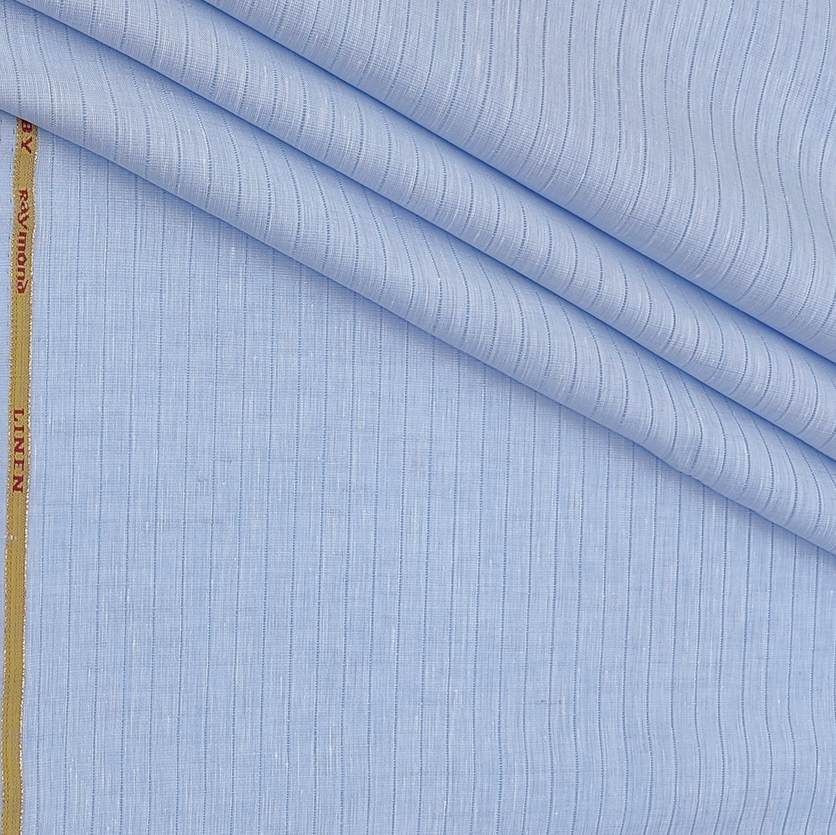 Shirt Fabric Raymond Linen Cotton Vertical Stripes Colour Sky Blue