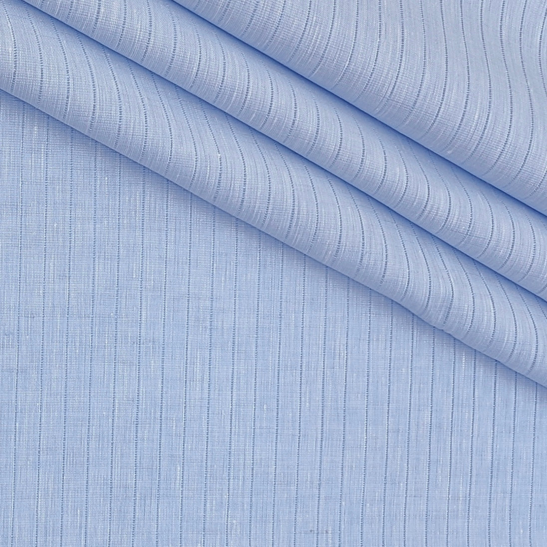 Shirt Fabric Raymond Linen Cotton Vertical Stripes Colour Sky Blue