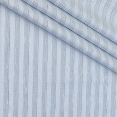 Shirt Fabric Raymond Linen Cotton Vertical Stripe Colour Powder Blue