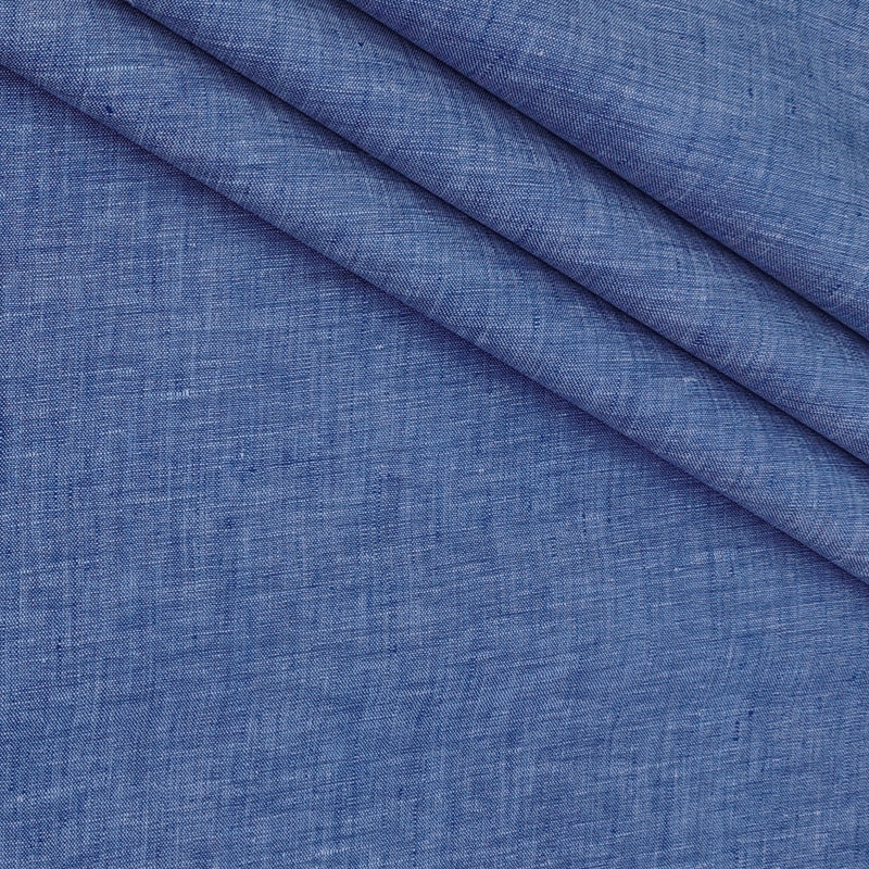Shirt Fabric Raymond Pure Linen Plain Colour Denim Blue