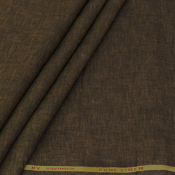 Shirt Fabric Raymond Pure Linen Plain Colour Coffee Brown