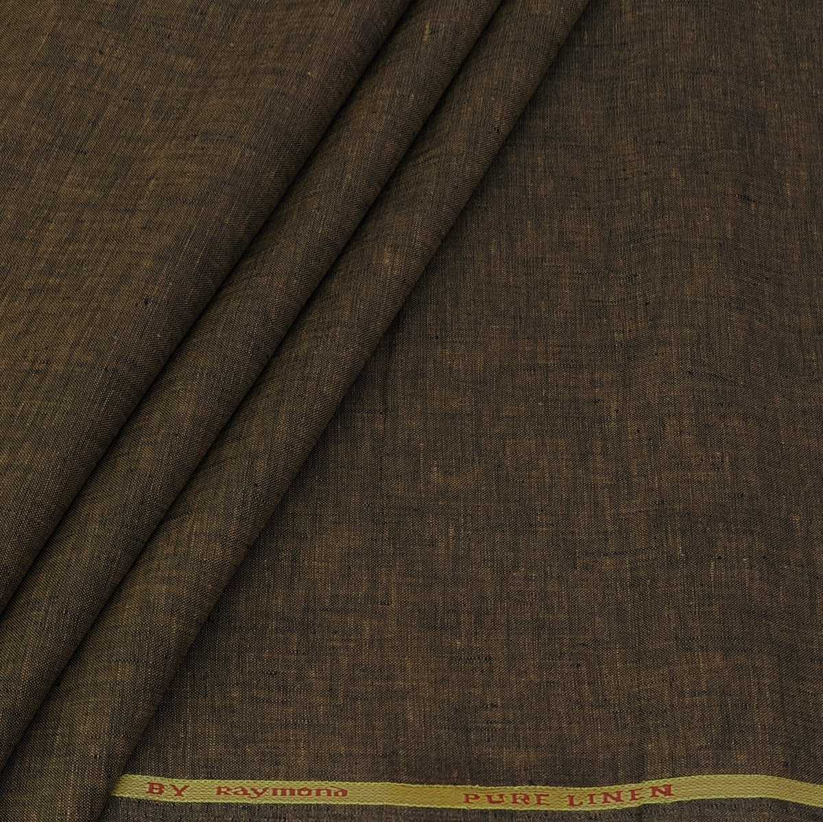 Shirt Fabric Raymond Pure Linen Plain Colour Coffee Brown