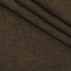 Shirt Fabric Raymond Pure Linen Plain Colour Coffee Brown