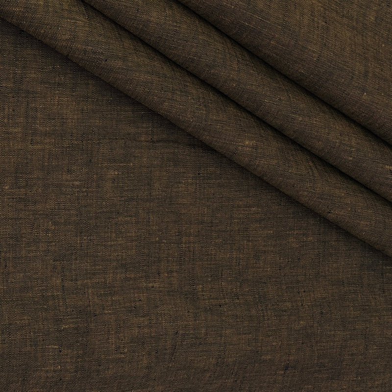 Shirt Fabric Raymond Pure Linen Plain Colour Coffee Brown