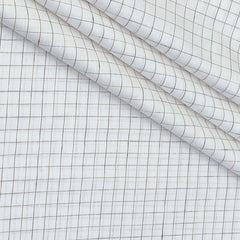 Shirt Fabric Raymond Linen Cotton Windowpane Check Colour Brown N White