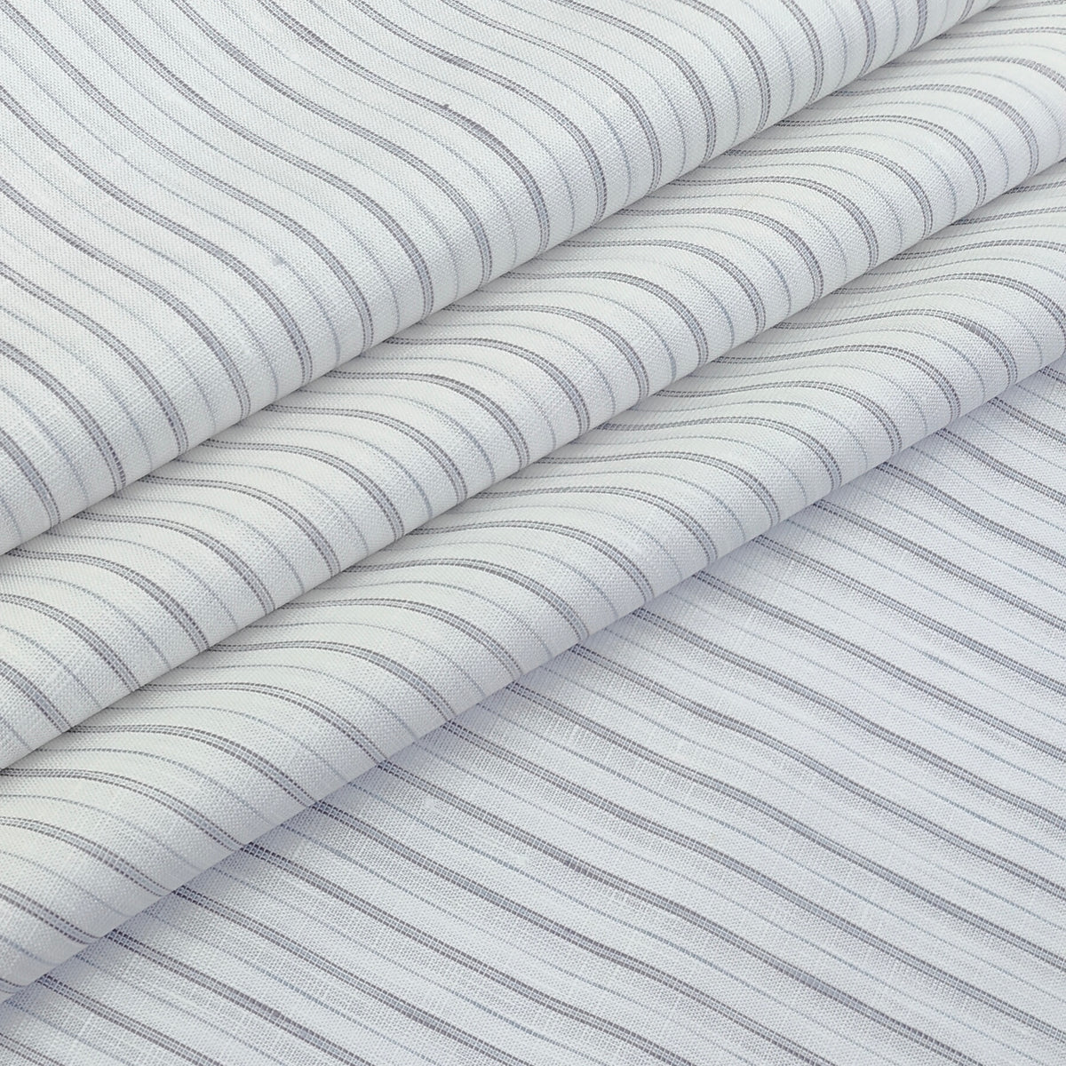 Shirt Fabric Raymond Linen Cotton Vertical Stripes Colour Grey N White