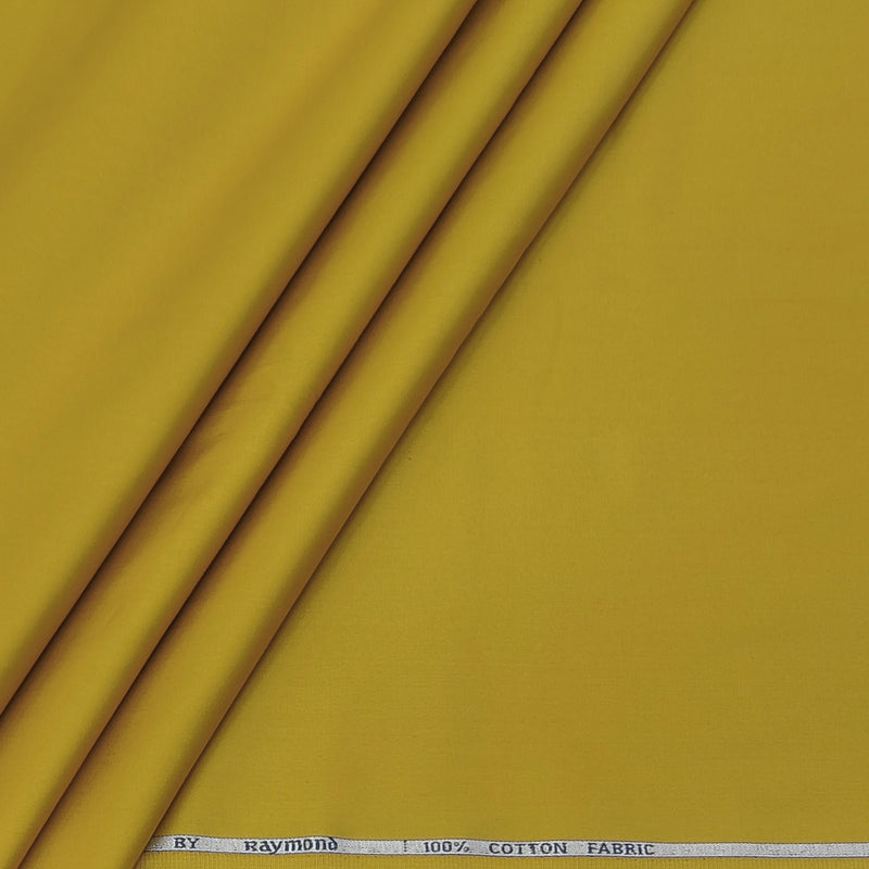 Shirt Fabric Raymond 70s Giza Cotton Plain Colour Ochre Yellow