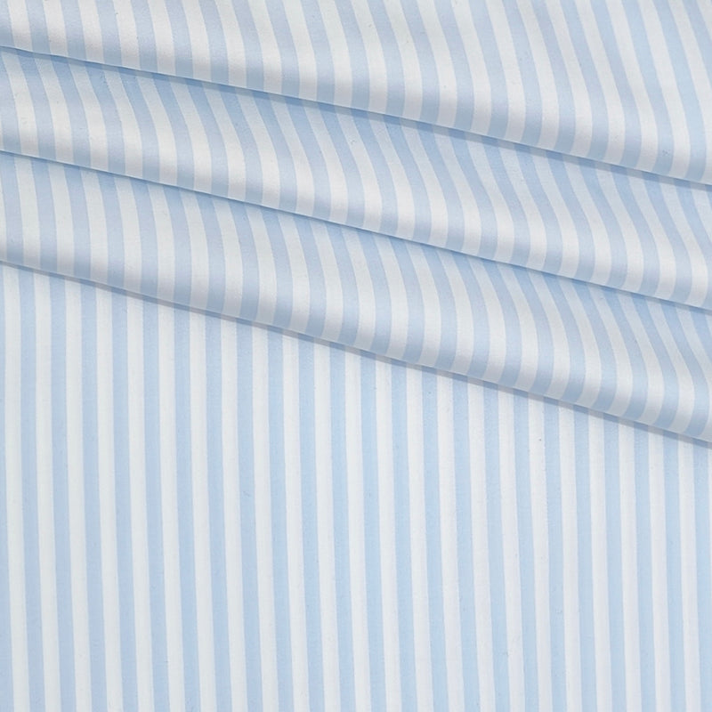 Shirt Fabric Soktas Finest 80s Giza Cotton Bengal Stripe Colour Blue N White