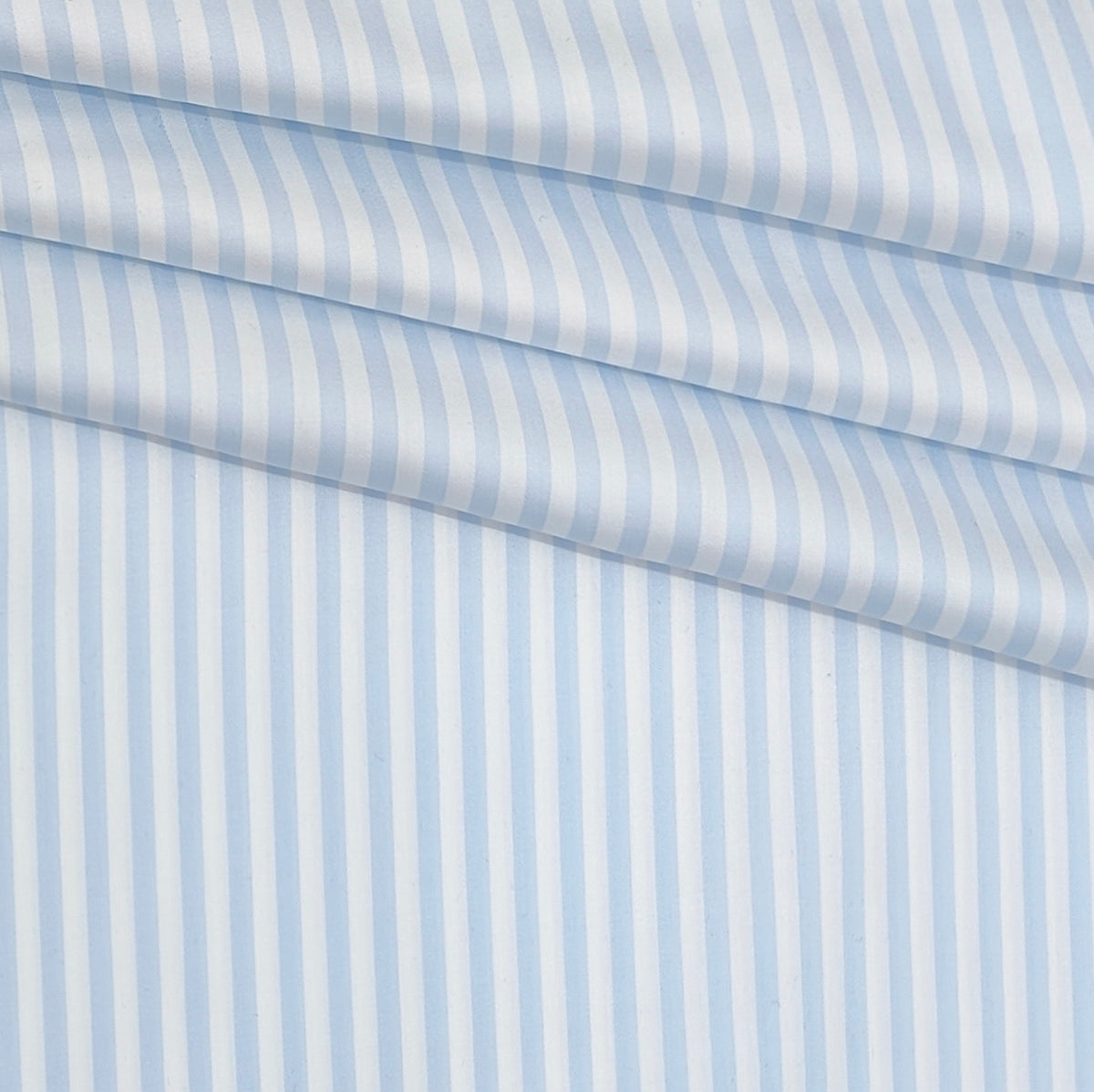 Shirt Fabric Soktas Finest 80s Giza Cotton Bengal Stripe Colour Blue N White