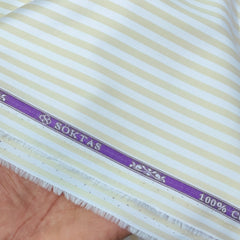 Shirt Fabric Soktas Finest 80s Giza Cotton Bengal Stripe Colour Cream Yellow N White