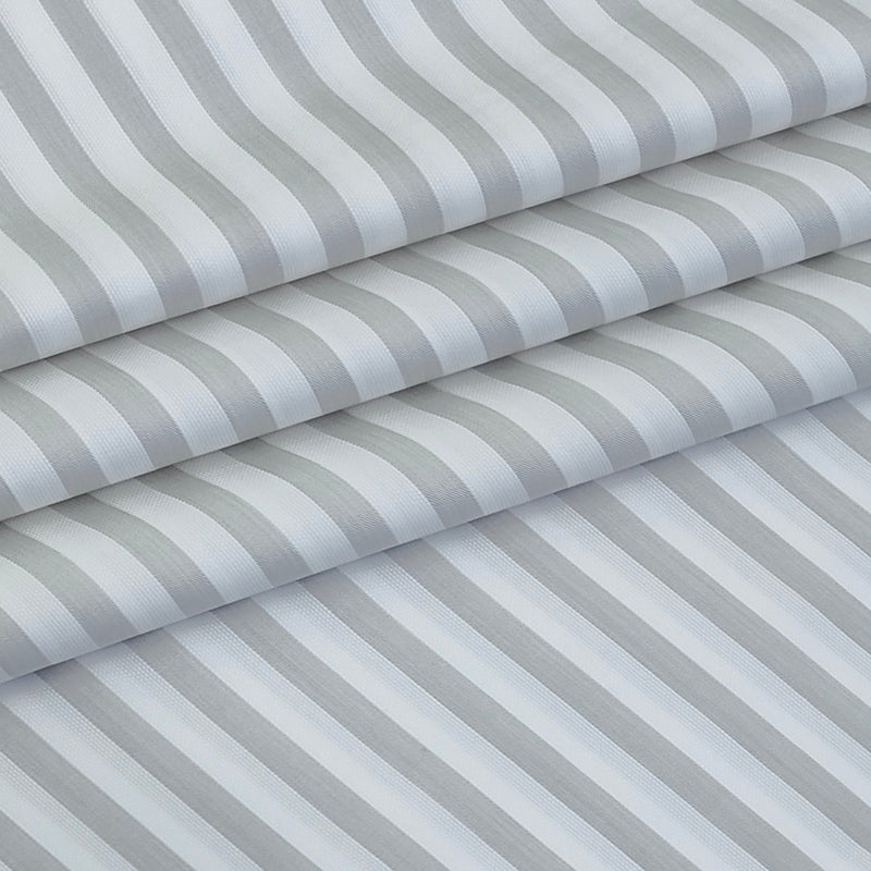 Shirt Fabric Soktas Finest 80s Giza Cotton Bengal Stripe Colour Grey N White