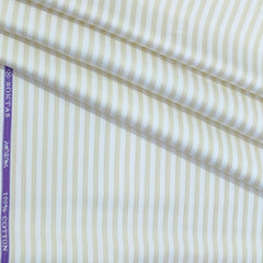 Shirt Fabric Soktas Finest 80s Giza Cotton Bengal Stripe Colour Cream Yellow N White