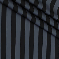 Shirt Fabric Soktas Finest 80s Giza Cotton Awning Stripes Colour Lava Grey N Black