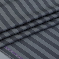 Shirt Fabric Soktas Finest 80s Giza Cotton Bengal Stripe Colour Charcoal Grey