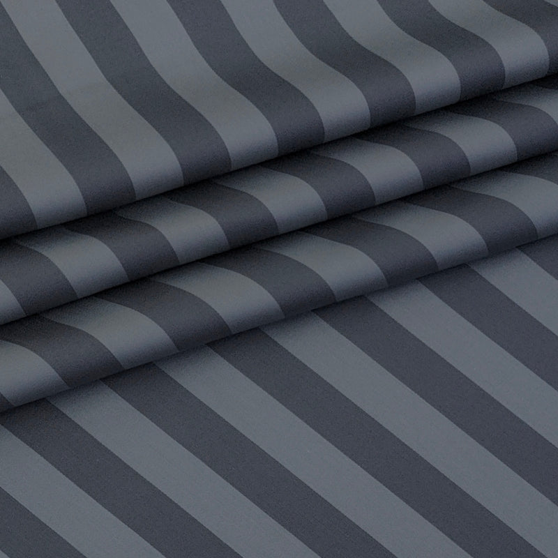 Shirt Fabric Soktas Finest 80s Giza Cotton Bengal Stripe Colour Charcoal Grey