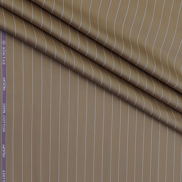 Shirt Fabric Soktas Finest 80s Giza Cotton Lining Colour Mocha Brown