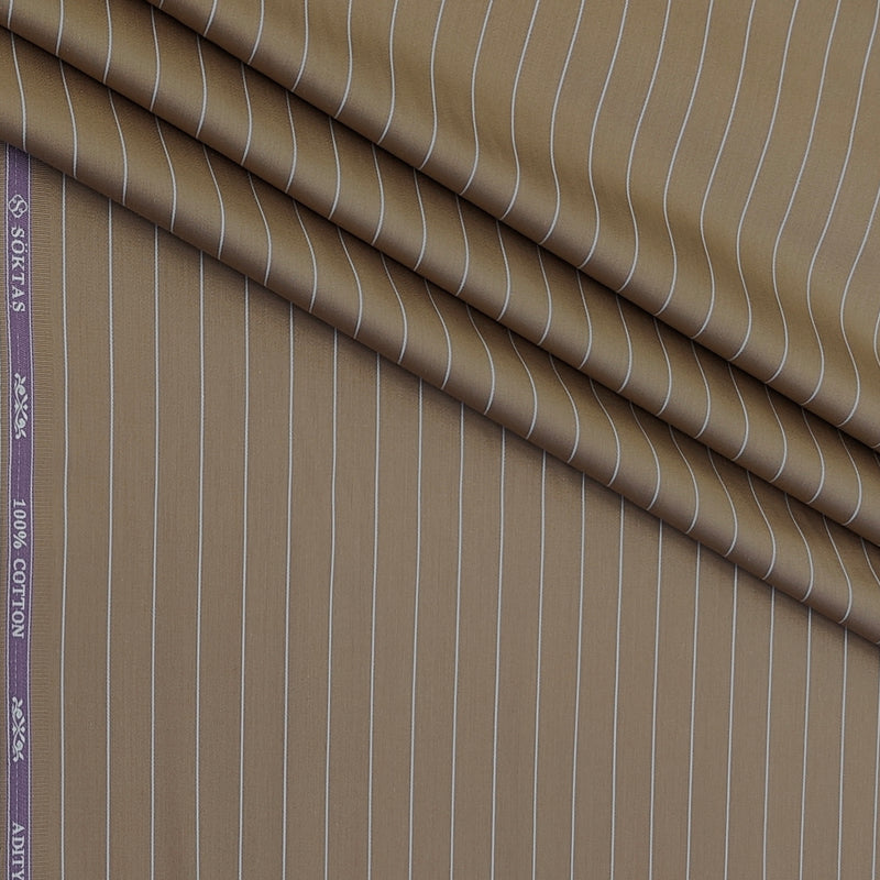 Shirt Fabric Soktas Finest 80s Giza Cotton Lining Colour Mocha Brown