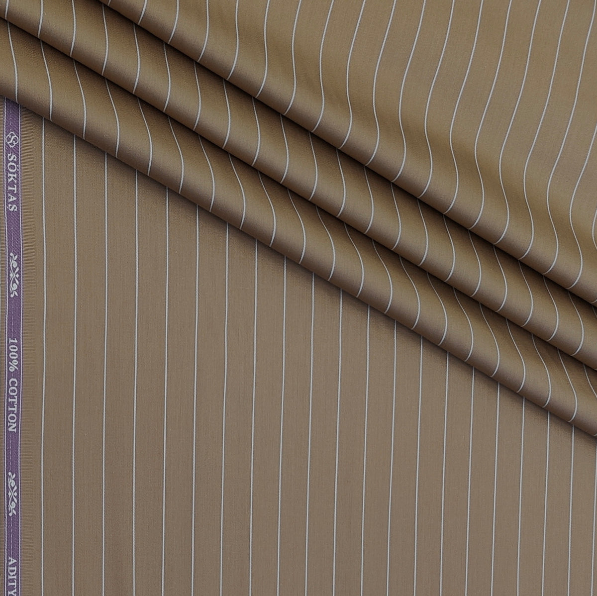 Shirt Fabric Soktas Finest 80s Giza Cotton Lining Colour Mocha Brown