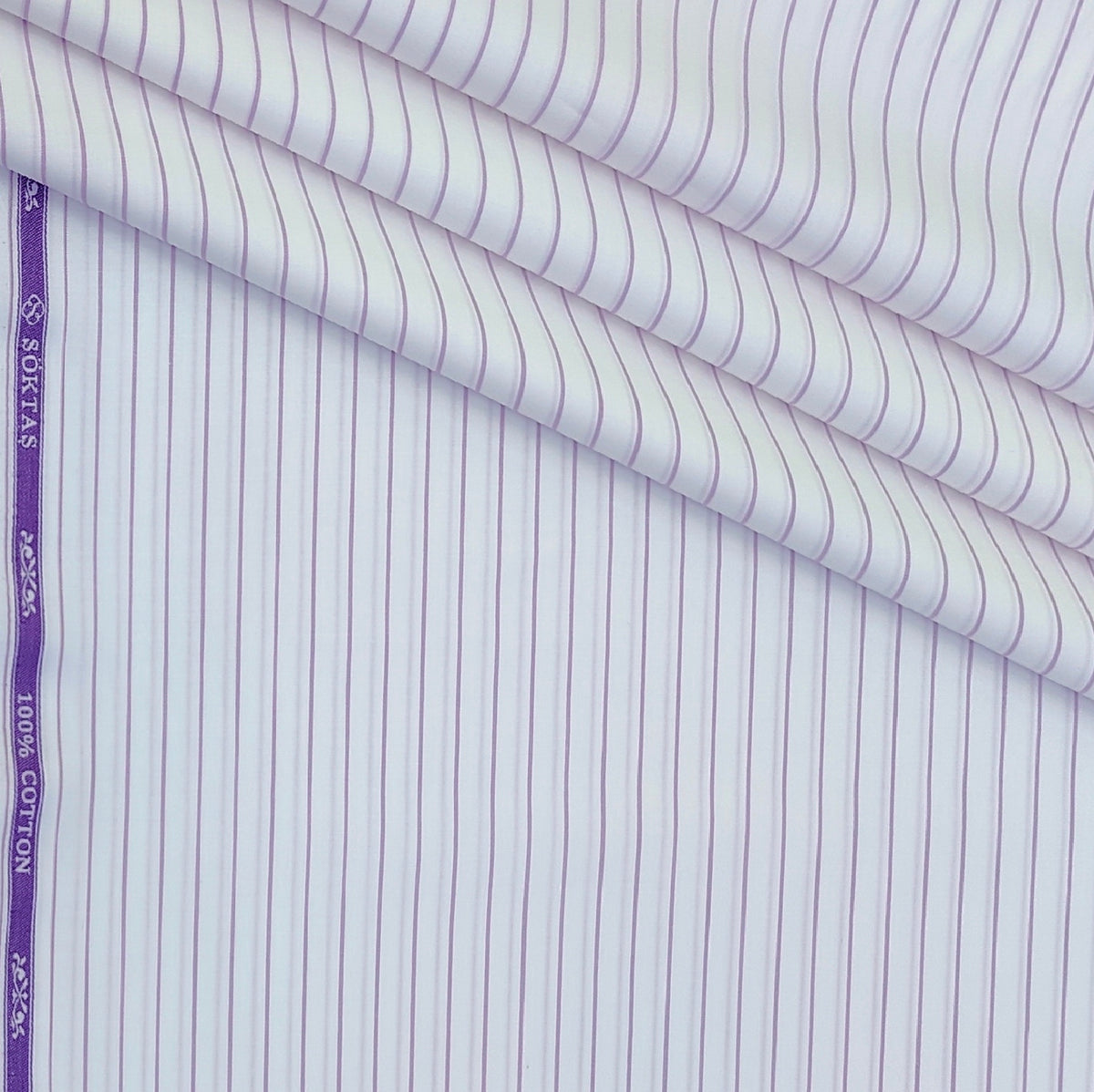 Shirt Fabric Soktas Finest 80s Giza Cotton Lining Colour Purple N White