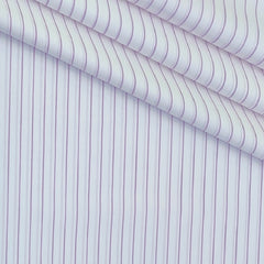 Shirt Fabric Soktas Finest 80s Giza Cotton Lining Colour Purple N White