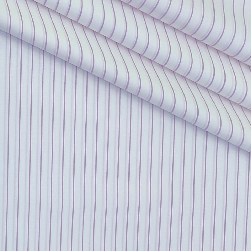 Shirt Fabric Soktas Finest 80s Giza Cotton Lining Colour Purple N White