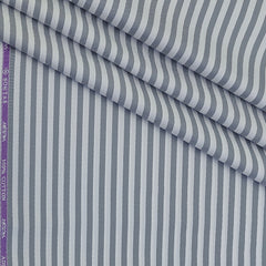 Shirt Fabric Soktas Finest 80s Giza Cotton Herrigbone Stripe Colour Grey N White