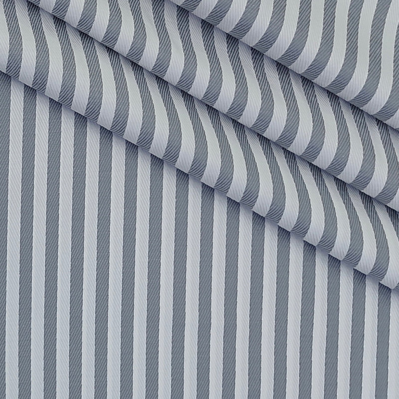Shirt Fabric Soktas Finest 80s Giza Cotton Herrigbone Stripe Colour Grey N White
