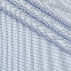 Shirt Fabric Soktas Finest 80s Giza Cotton Graph Check Colour Blue N White