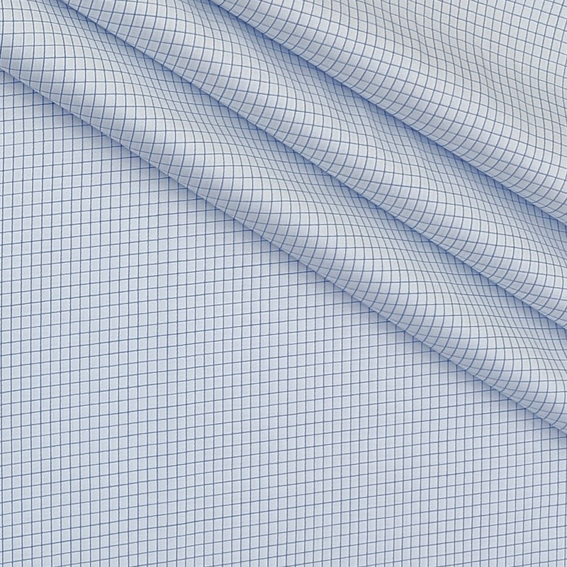 Shirt Fabric Soktas Finest 80s Giza Cotton Graph Check Colour Blue N White