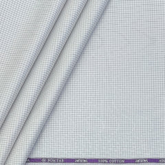 Shirt Fabric Soktas Finest 80s Giza Cotton Graph Check Colour Grey N White
