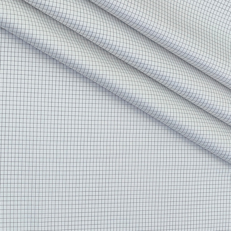 Shirt Fabric Soktas Finest 80s Giza Cotton Graph Check Colour Grey N White