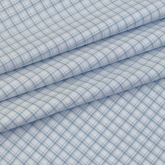 Shirt Fabric Soktas Finest 80s Giza Cotton Windowpane Check Colour Light Blue N White