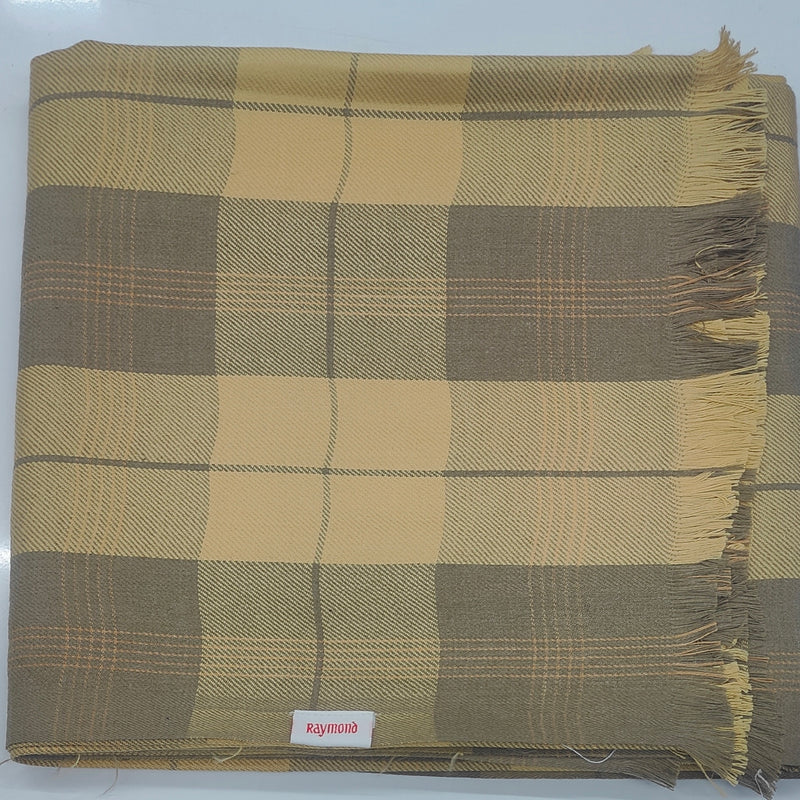 Raymond Paras Warm Shawl Lohi Tartan Plaid Check  Color Muted Beige N Grey