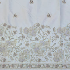 Kurta Fabric ManTire Designer Silk beads work,cutdana,sequins,and thread Embroidery Colour White