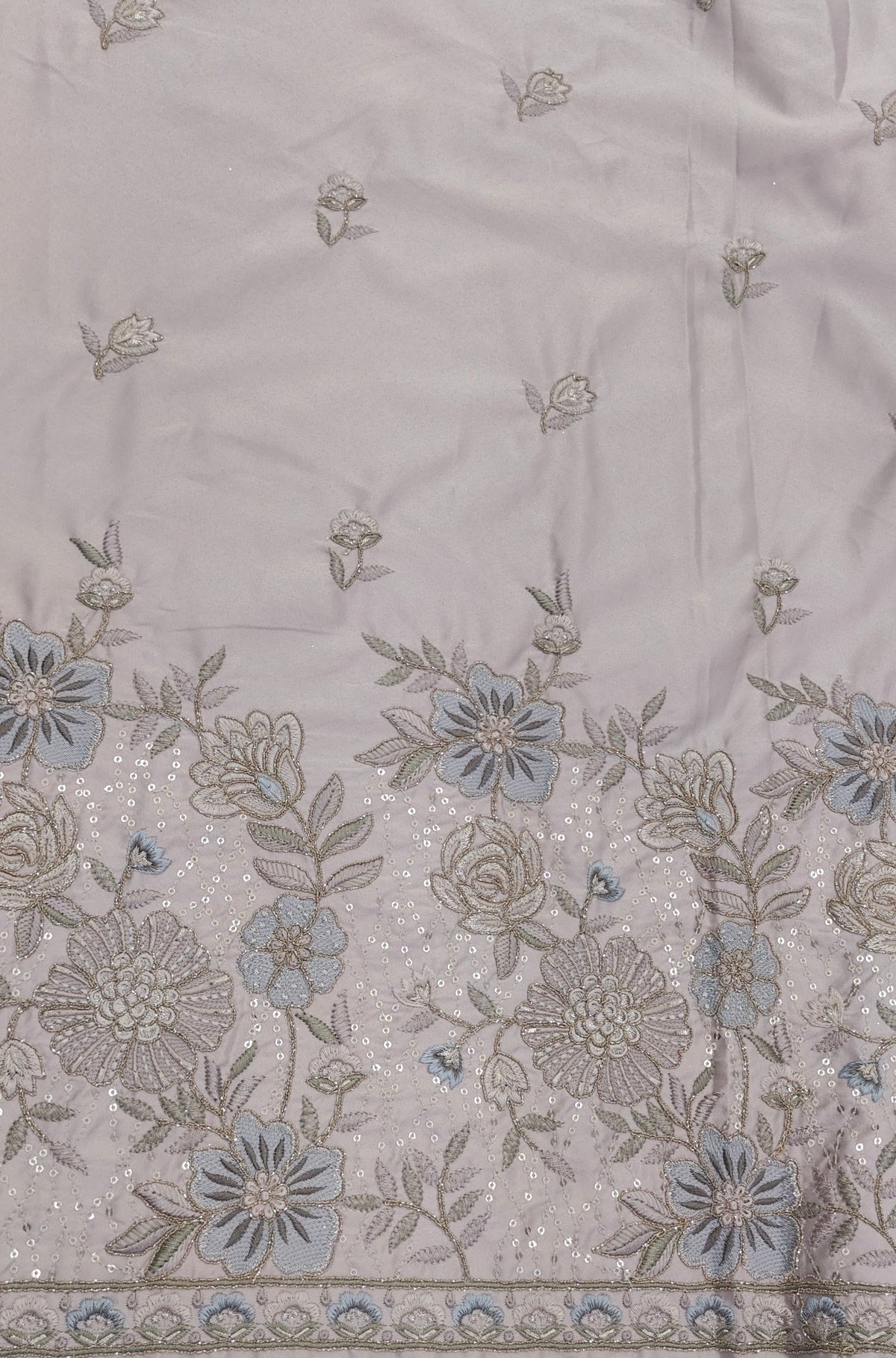 Kurta Fabric ManTire Designer Silk Resham Work Embroidery Colour Dusty Pink