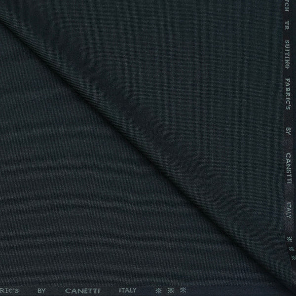 Trouser Fabric Canetti Italy Luxury Stretchable Poly Viscose Texture Colour Deep Granite Green