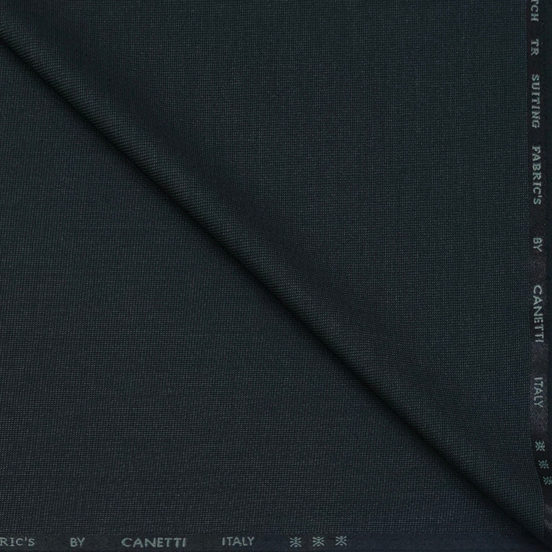 Trouser Fabric Canetti Italy Luxury Stretchable Poly Viscose Texture Colour Deep Granite Green