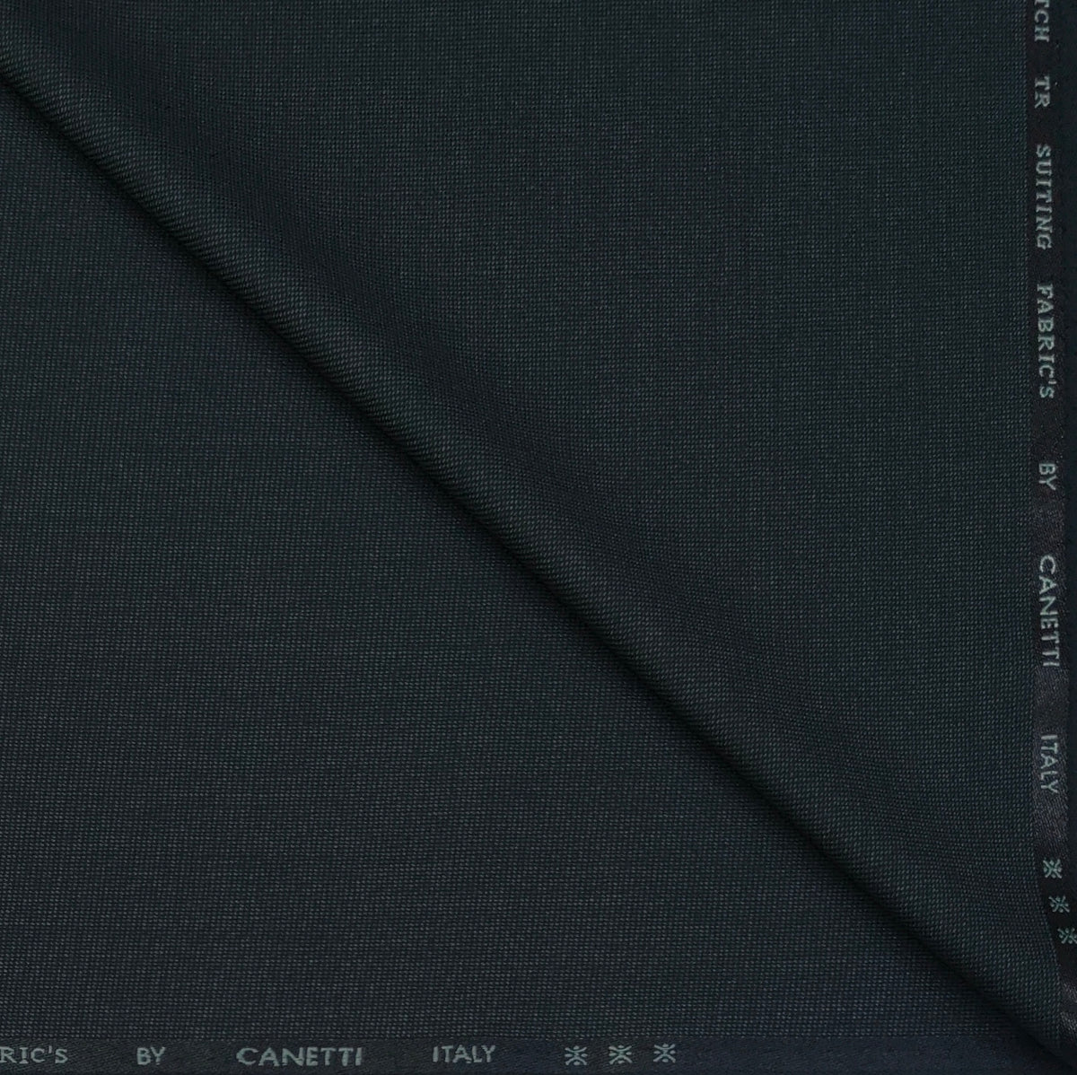 Trouser Fabric Canetti Italy Luxury Stretchable Poly Viscose Texture Colour Deep Granite Green