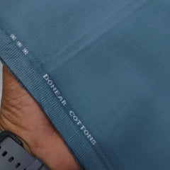 Trouser Fabric Donear Pure Cotton Slub Colour Ocean Blue