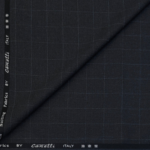 Trouser Fabric Canetti Italy Luxury TR 4Way Lycra Check Colour Nevado Grey