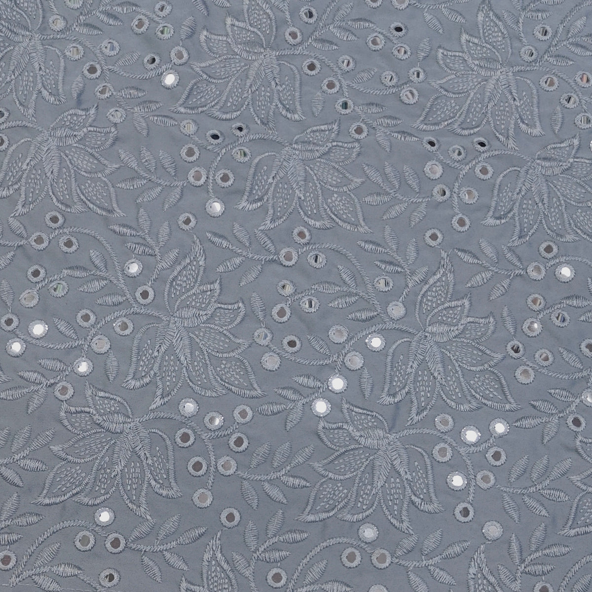 Kurta Fabric ManTire Designer Silk Chikankari Lucknowi Colour Bluish Silver Grey