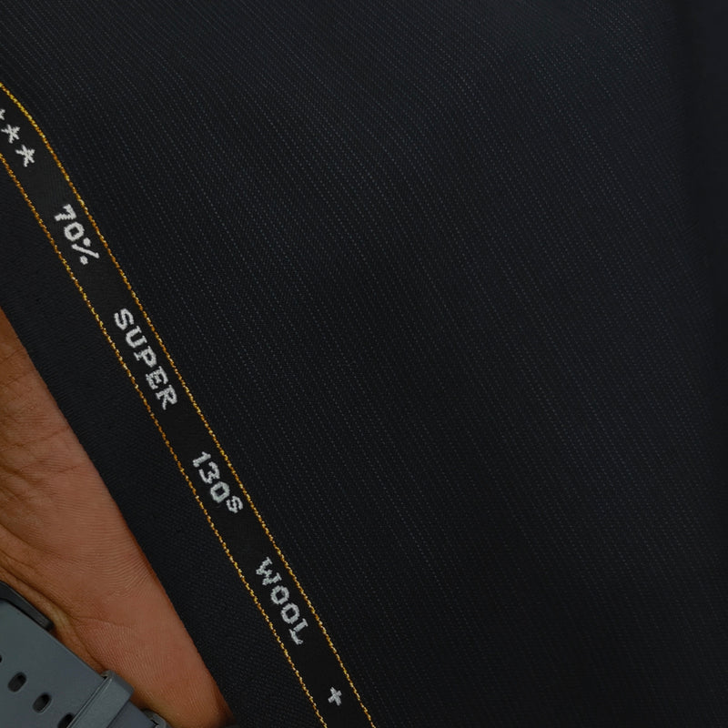 Raymond Exotic Premium Super 130s Count 70% wool Pin Stripe Suiting Fabric Colour Black