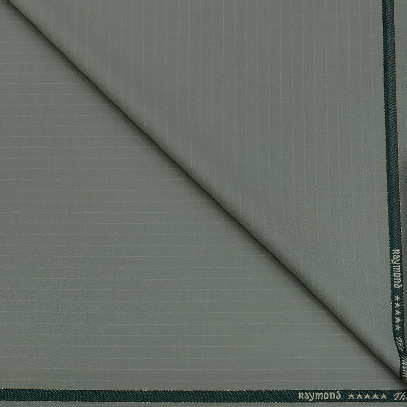 Raymond Exotic Premium Super 110s Count 52% wool Chalkstripe Suiting Fabric Colour Elaichi Green