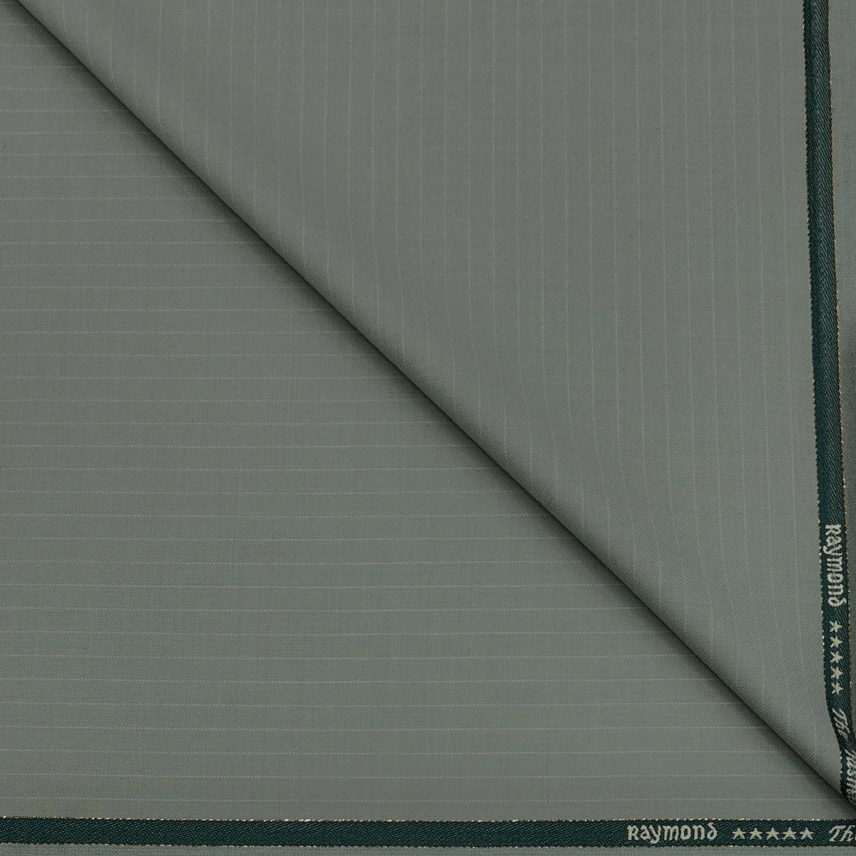 Raymond Exotic Premium Super 110s Count 52% wool Chalkstripe Suiting Fabric Colour Elaichi Green