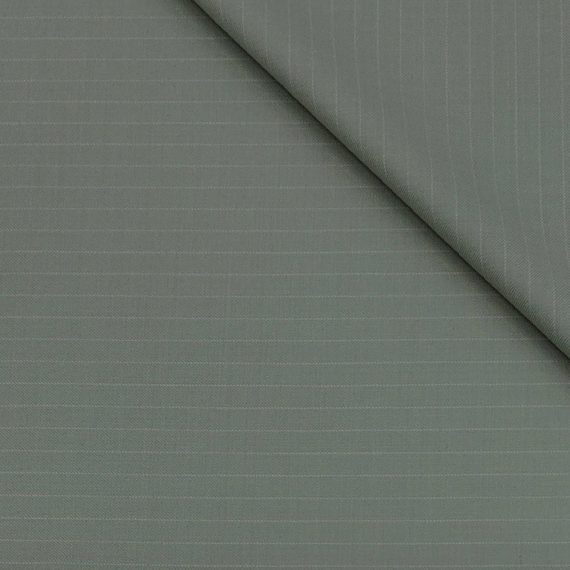 Raymond Exotic Premium Super 110s Count 52% wool Chalkstripe Suiting Fabric Colour Elaichi Green