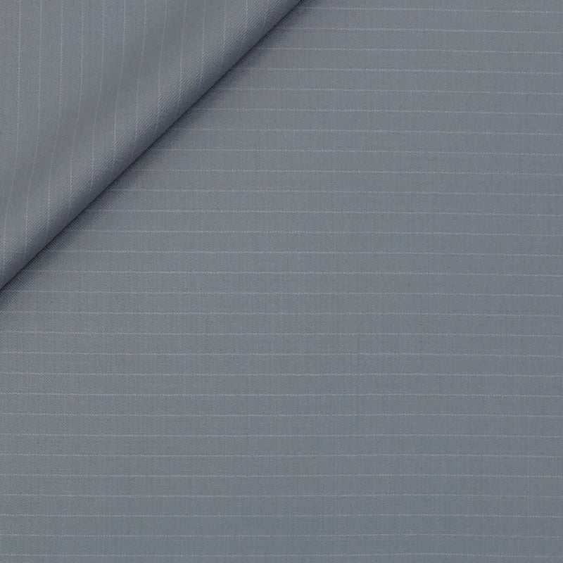Raymond Exotic Premium Super 110s Count 52% wool Chalk stripe Suiting Fabric Colour Silver Grey