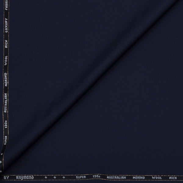 Raymond Exotic Premium Super 130s Count 70% Merino wool Plain Suiting Fabric Colour Dark Night Blue