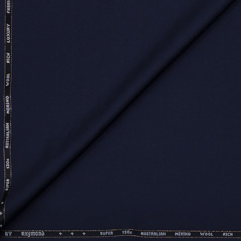 Raymond Exotic Premium Super 130s Count 70% Merino wool Plain Suiting Fabric Colour Dark Night Blue