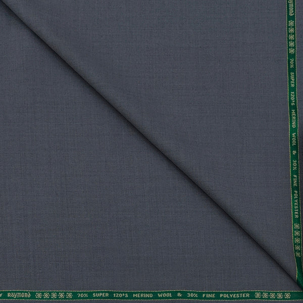 Raymond Exotic Premium Super 120s Count 70% Merino wool Self Slub Suiting Fabric Colour Bluish Grey