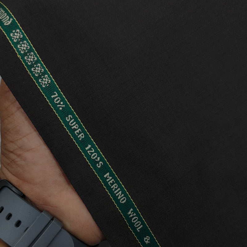 Raymond Exotic Premium Super 120s Count 70% Merino wool Self Slub Suiting Fabric Colour Bistre Brown